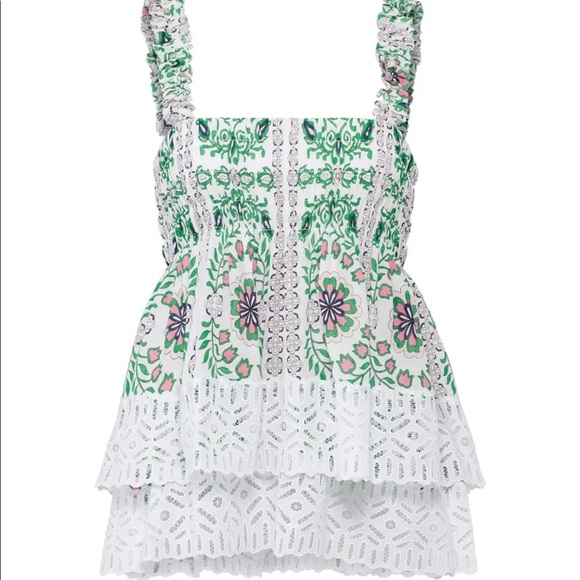 Tory Burch Tops - Tory Burch Tiered Ruffle Garden Party Top